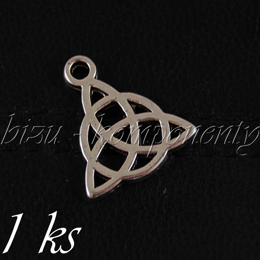 Keltský uzel s kruhem, stříbrná barva (02 1160)