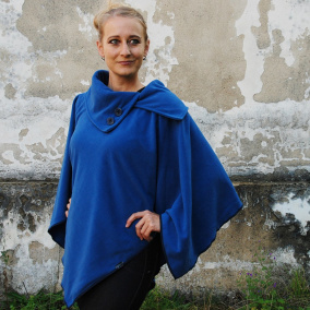 DÁMSKÉ PONČO - TOP KVALITA - TMAVĚ MODRÁ