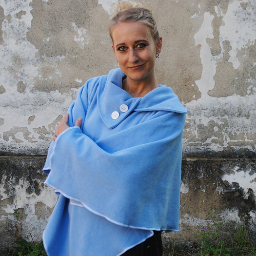 DÁMSKÉ PONČO - TOP KVALITA - NEBESKY MODRÁ