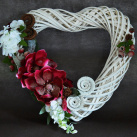 veliké srdce s ojíněnými květy