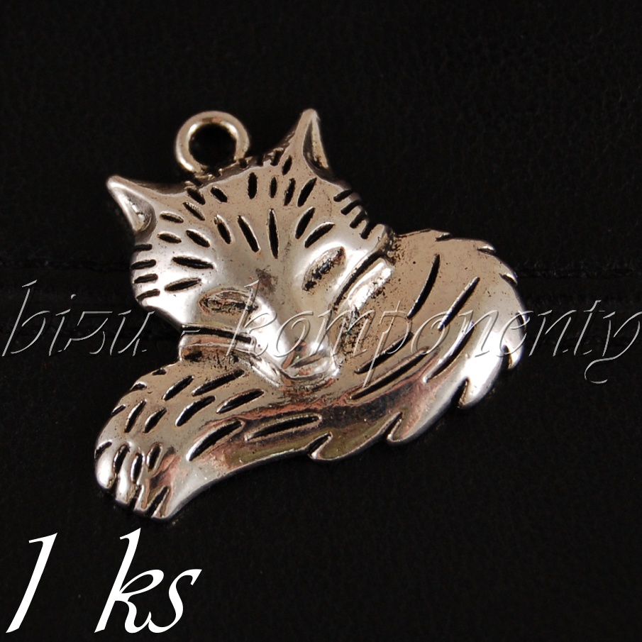 Liška - 1ks, stříbrná barva (02 1173)