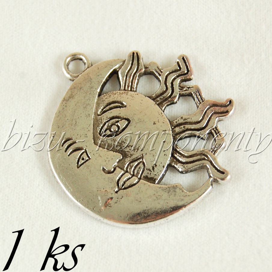 Slunce a měsíc, varianta 2, stříbrná barva (02 1175)