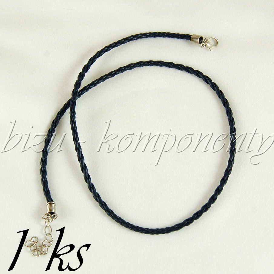 Modroocelovočerný koženkový náhrdelník (40 0026)