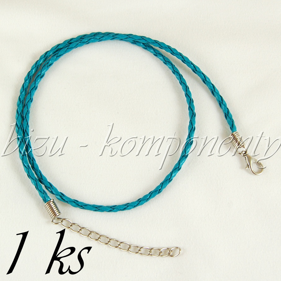 Petrolejový koženkový náhrdelník (40 0028)