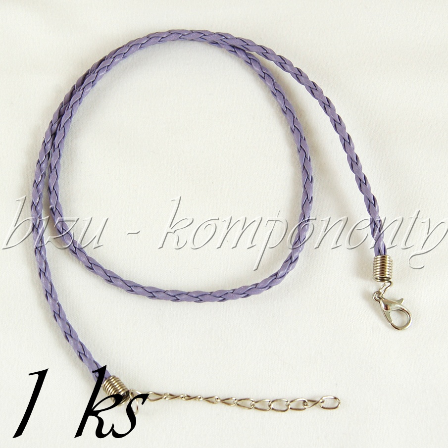 Fialový koženkový náhrdelník (40 0018)