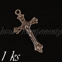 Křížek s Ježíšem - 1ks, stříbrná barva (02 1195)