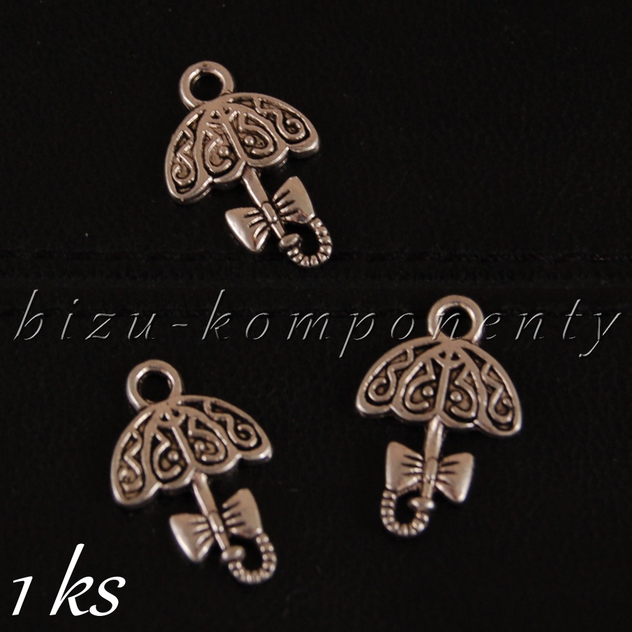 Paraplíčko - 1ks, stříbrná barva (02 1189)