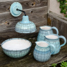 Drátovaná keramická mísa – tyrkysová