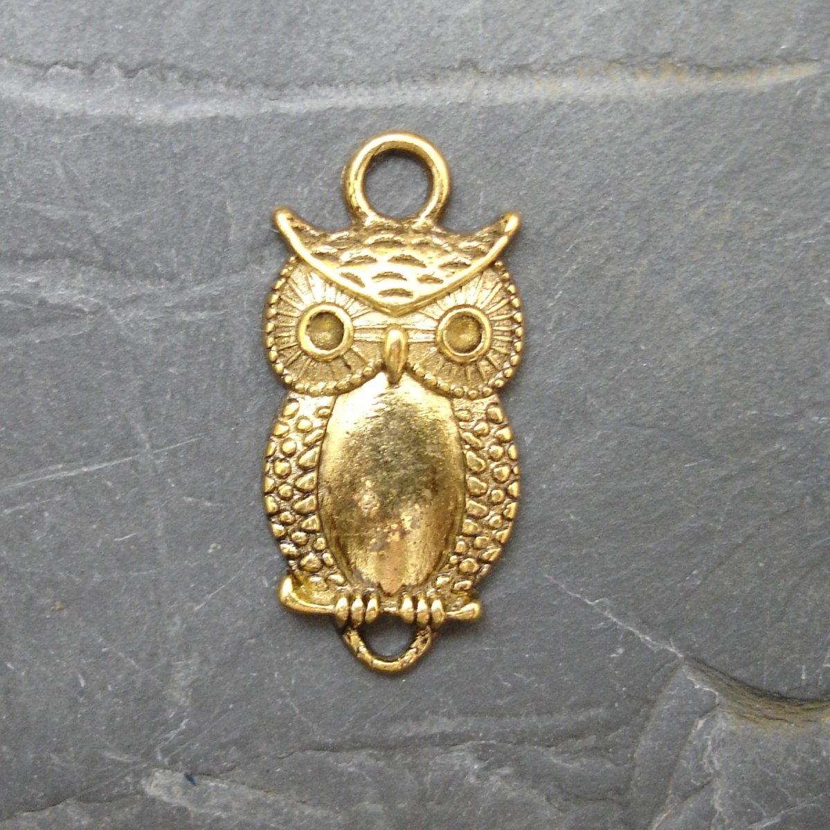 Konektor sova 13x26mm - 1 ks - starozlatý