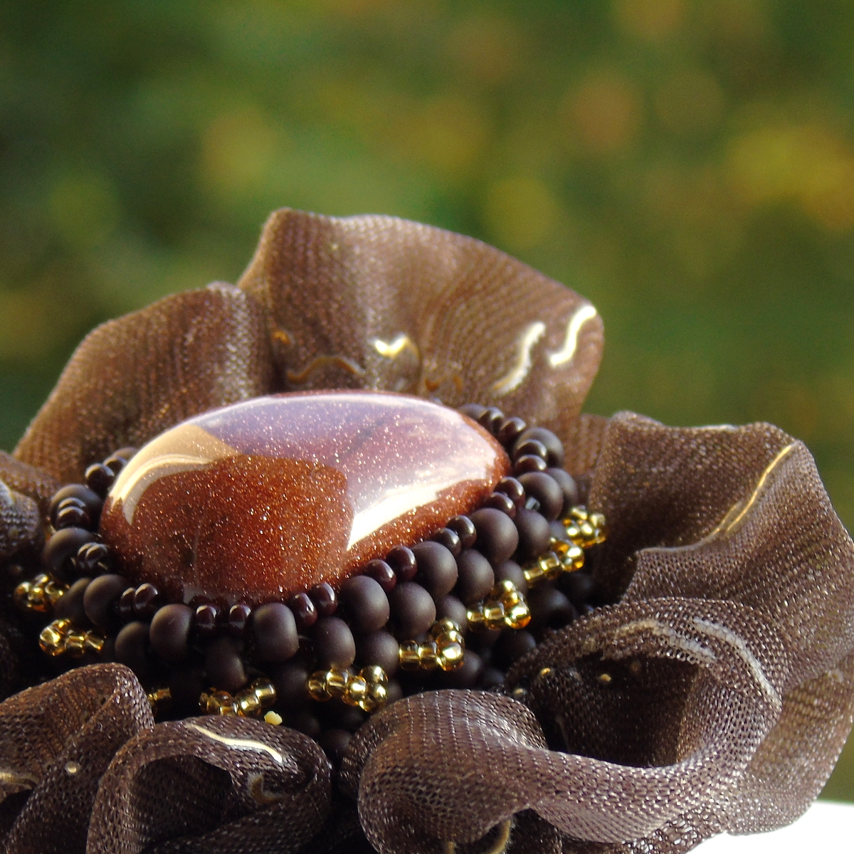 Zlatý avanturín - brož