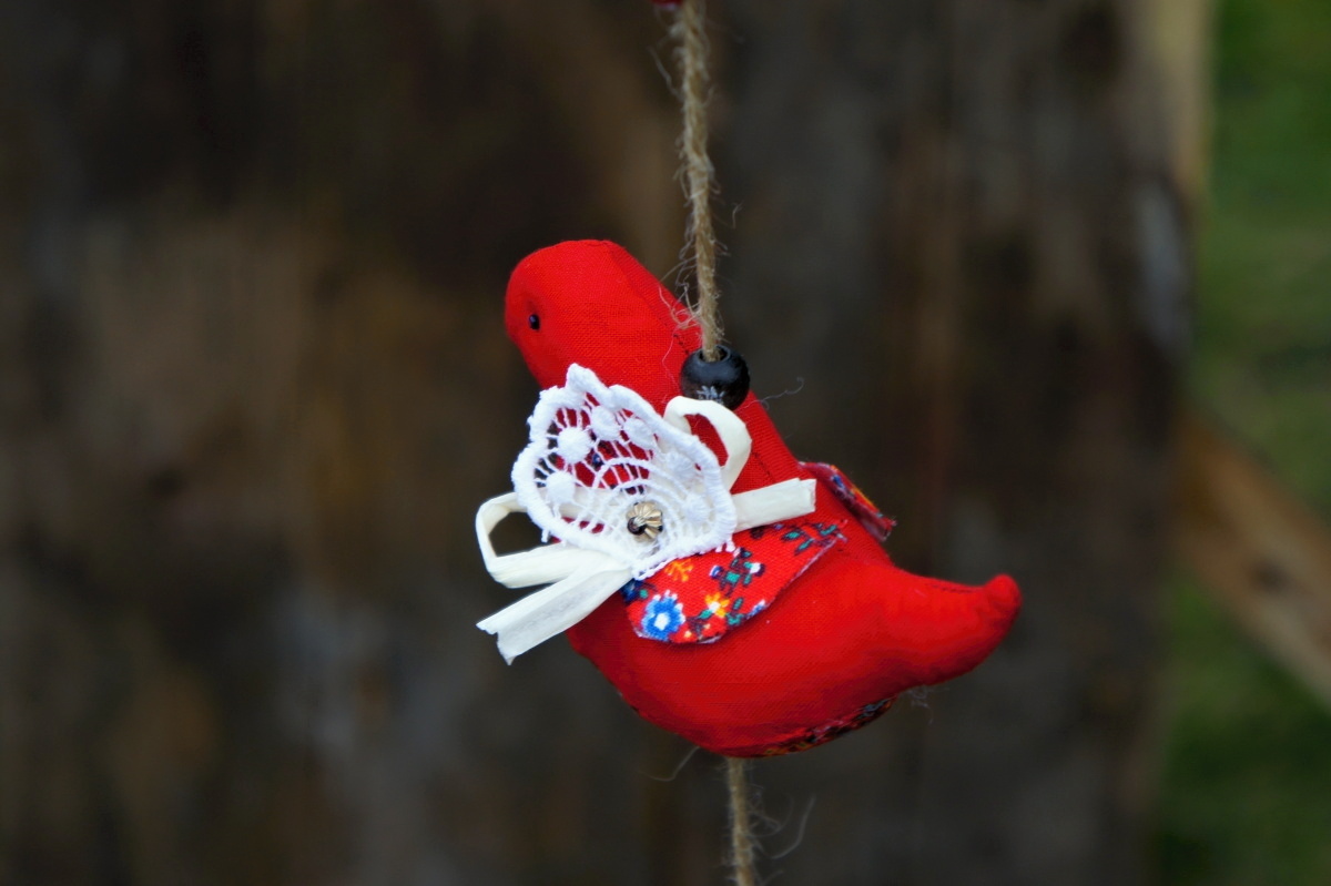 Jarní závěs s ptáčkem