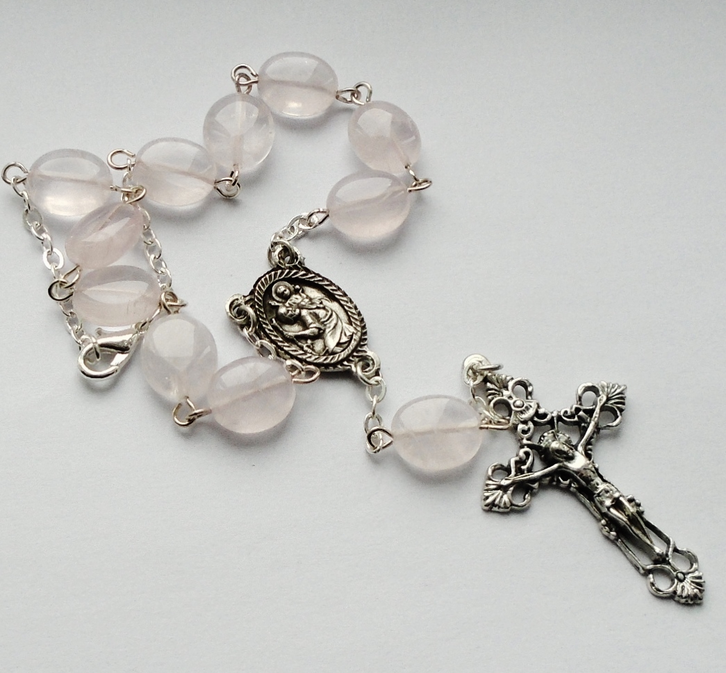 Růženec do auta se Svatým Kryštofem (RŮŽENÍN) lesk