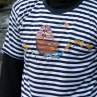 Malované triko loďka na rybí vlně S-XXL ( na objednávku)