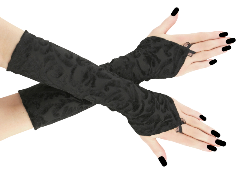 Černé dámské bezprsté rukavice  0750