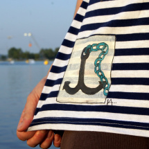 Malované triko námořnické s kotvičkou S-XL