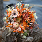 Věnec dýňový podzimní v oranžové