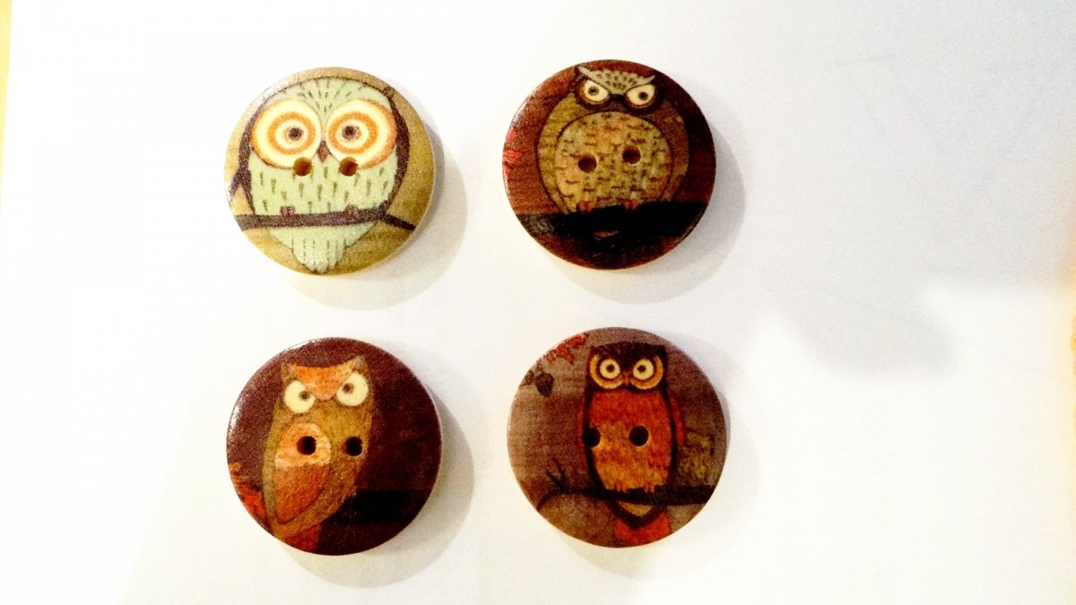 Knoflík sova velký 2ks KND0048