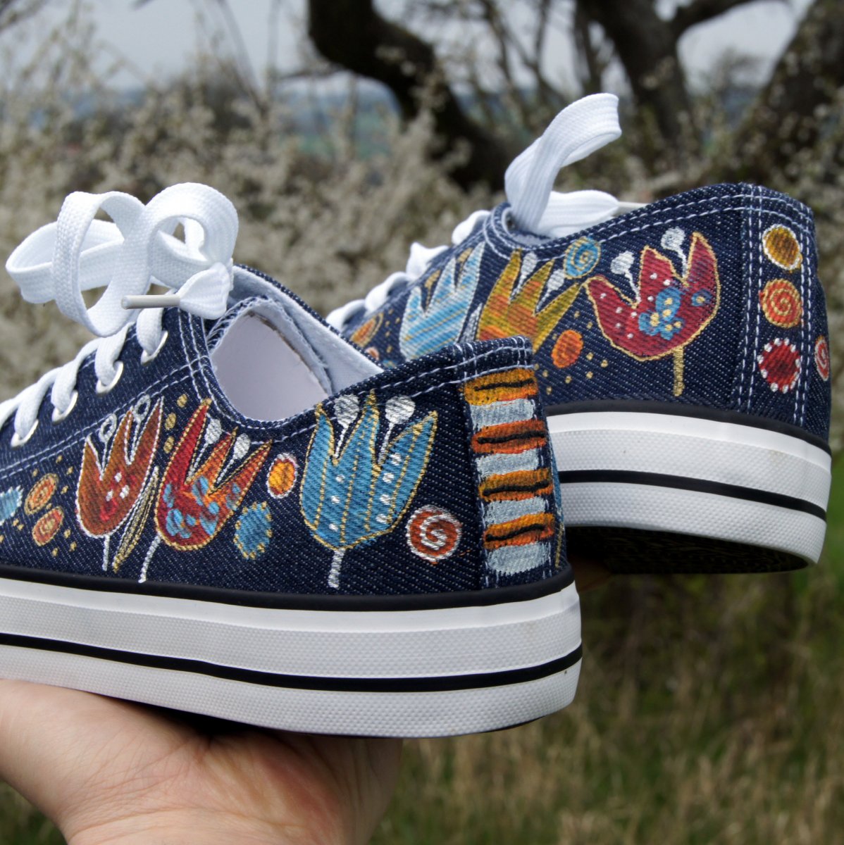 Malované tenisky tulipánkové vel.41(ost na obj.)