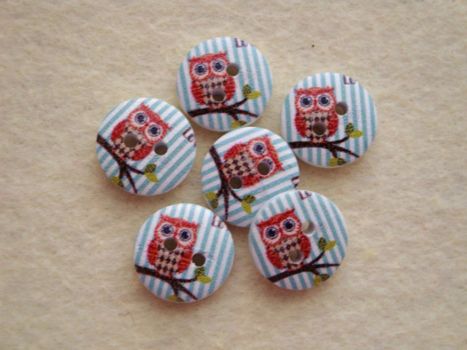 Knoflík sova - 3 kusy