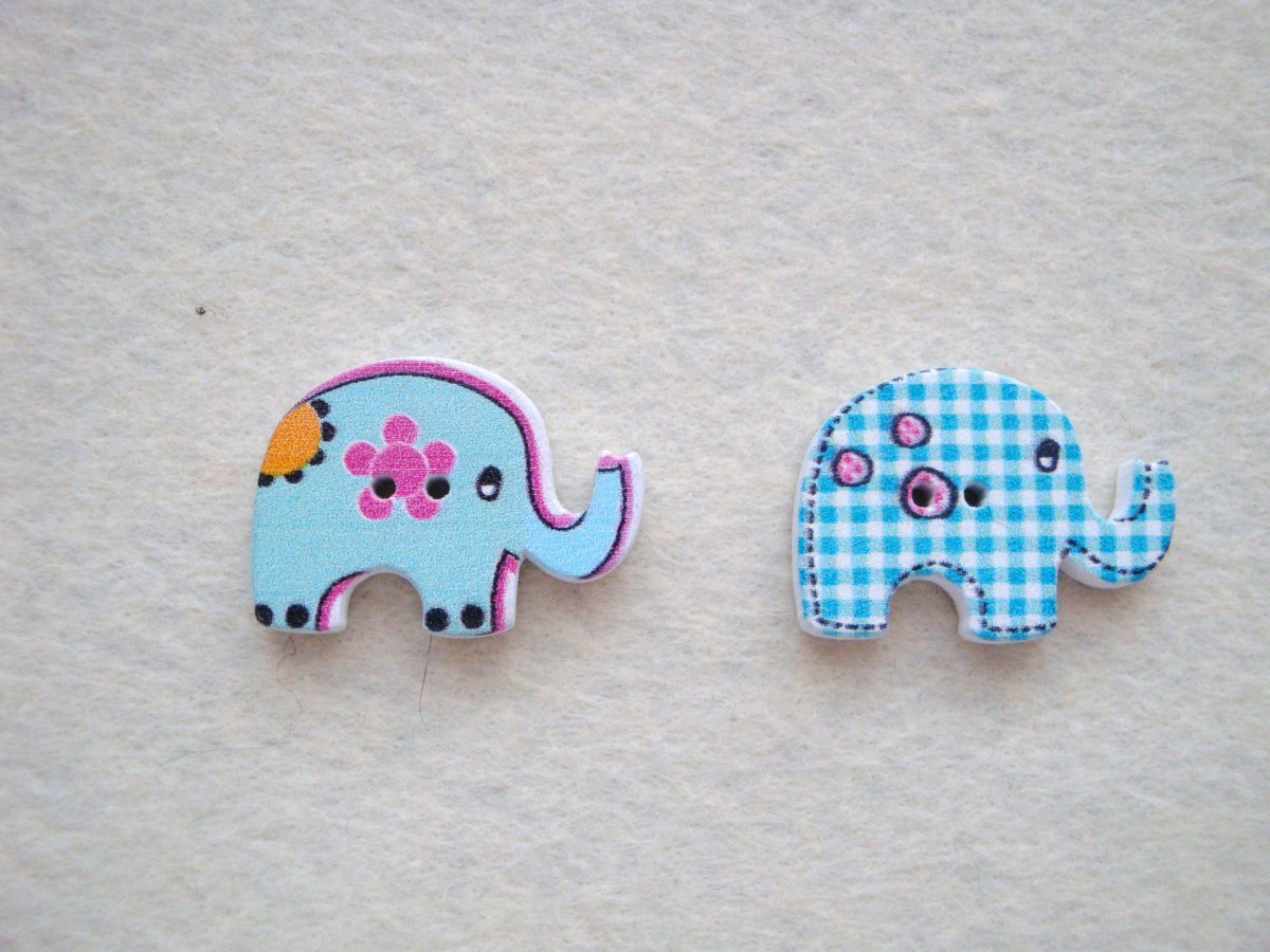 Knoflík slon - 2 kusy