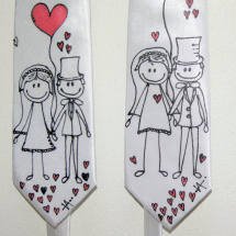 Malovaná kravata (nejen) svatební bílá