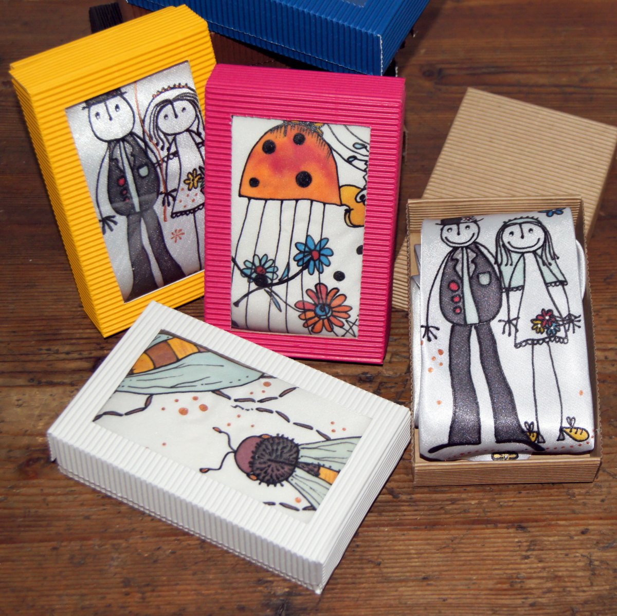 Handmade dárková krabička na malovanou kravatu