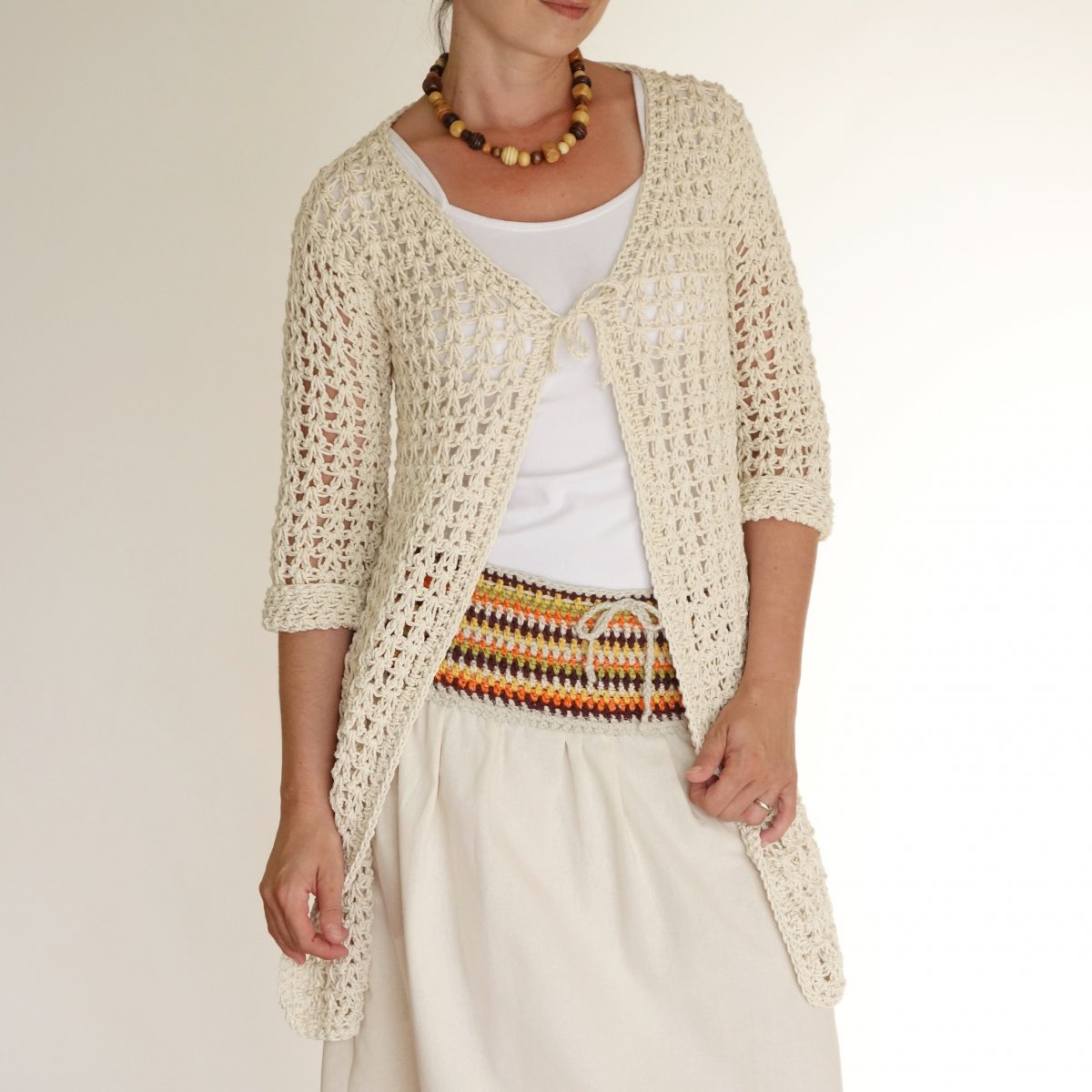 letný háčkovaný svetrík