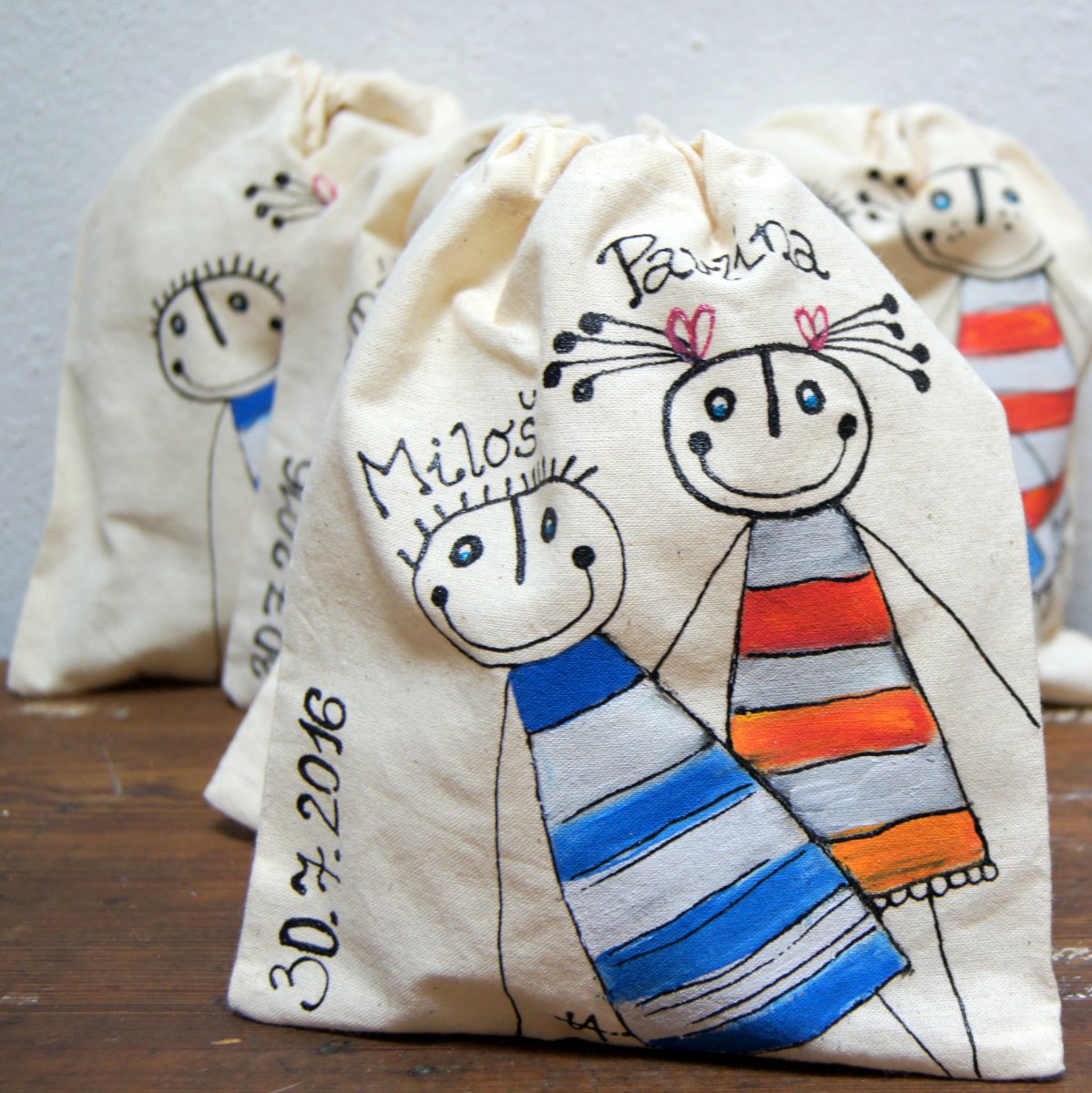 Dárkový pytlíček s holkou a klukem třeba SVATEBNÍ