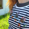Malované tríčo námořnické -tři lodičky dámské S-XL
