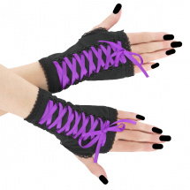 Dámské rukavice černo fialové 0455C