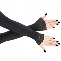 Dámské černé elasticlé rukavice pro společenské šaty 1165