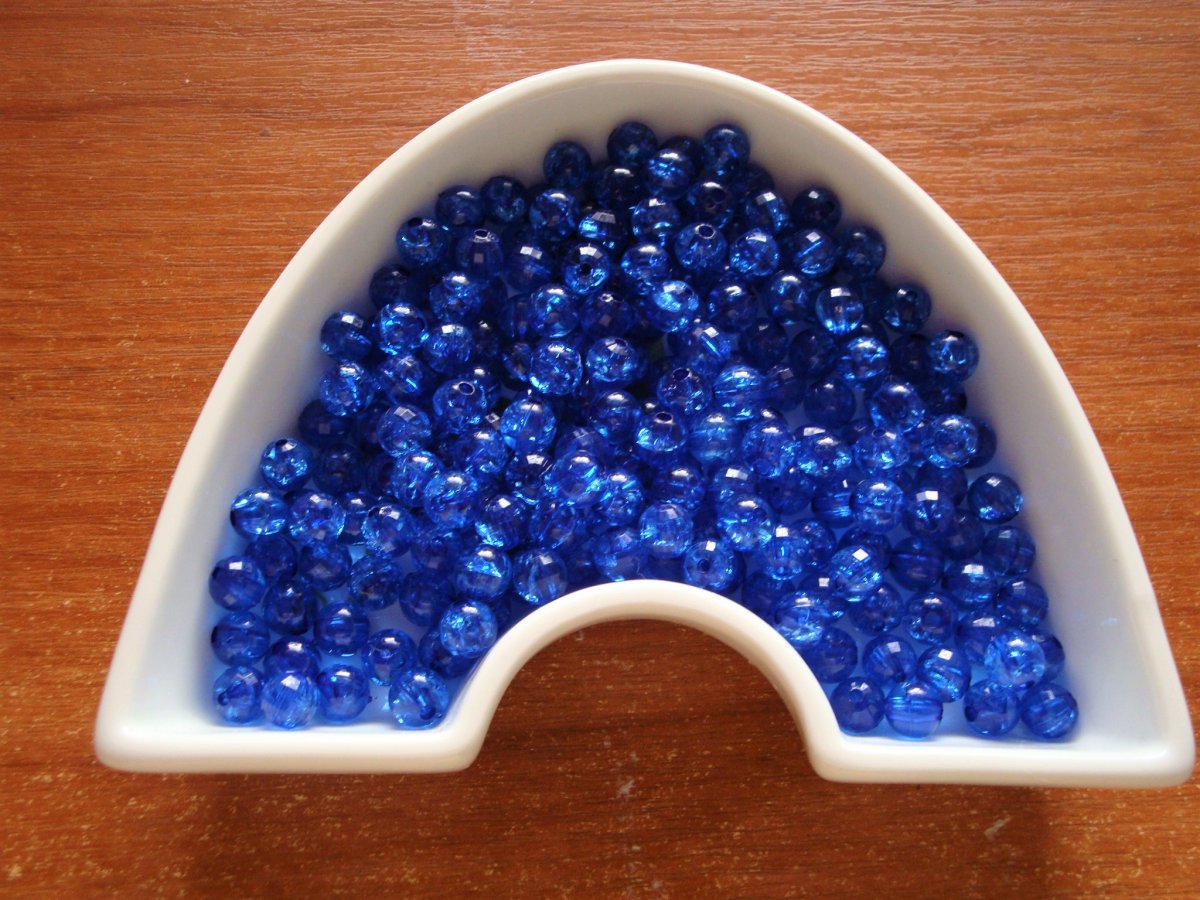 Plastové kraklované korálky - 40 kusů