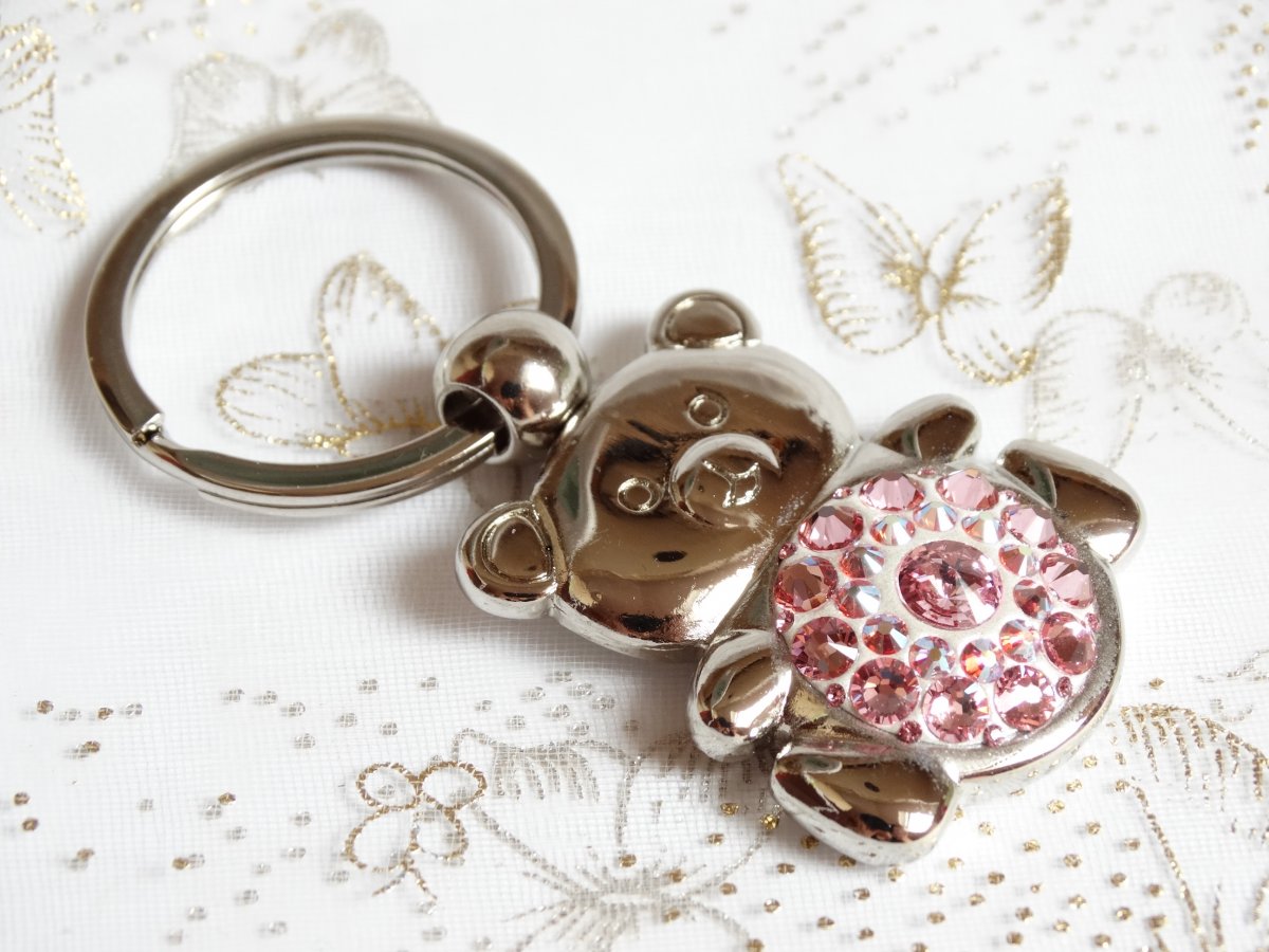 Přívěsek na klíče/kabelku- Růžový méďa