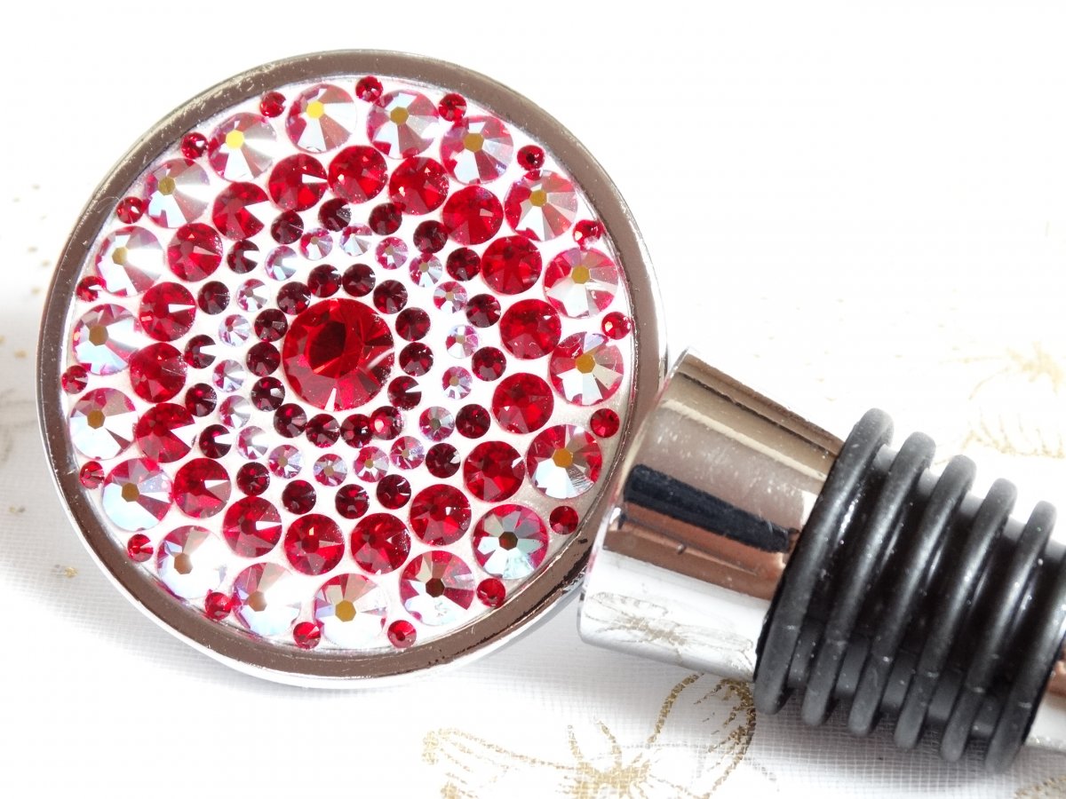 Zátka na láhev- Červená mandala