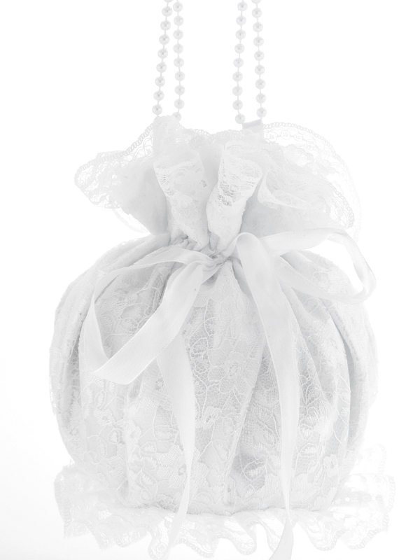 Pomparůrka bílá krajková , kabelka pro nevěstu 5KL7
