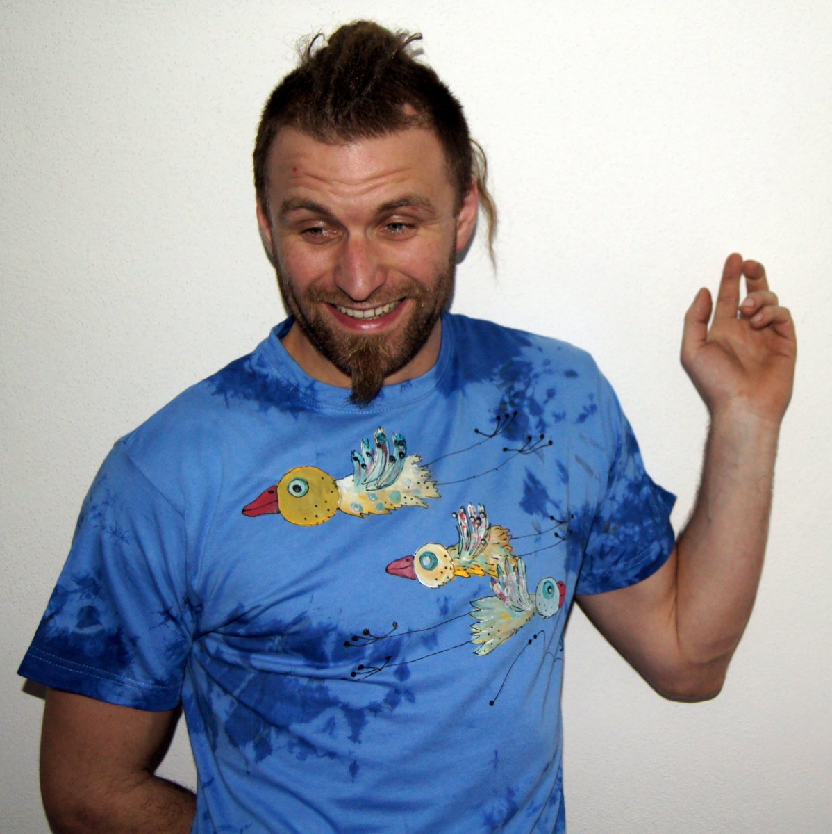 Triko batikované s ptáčky vel.L