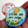Odznáček VELKÝ pro správného školáka zelený  6 cm!