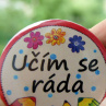 Odznáček VELKÝ pro správnou školajdu červený  velký 6 cm!