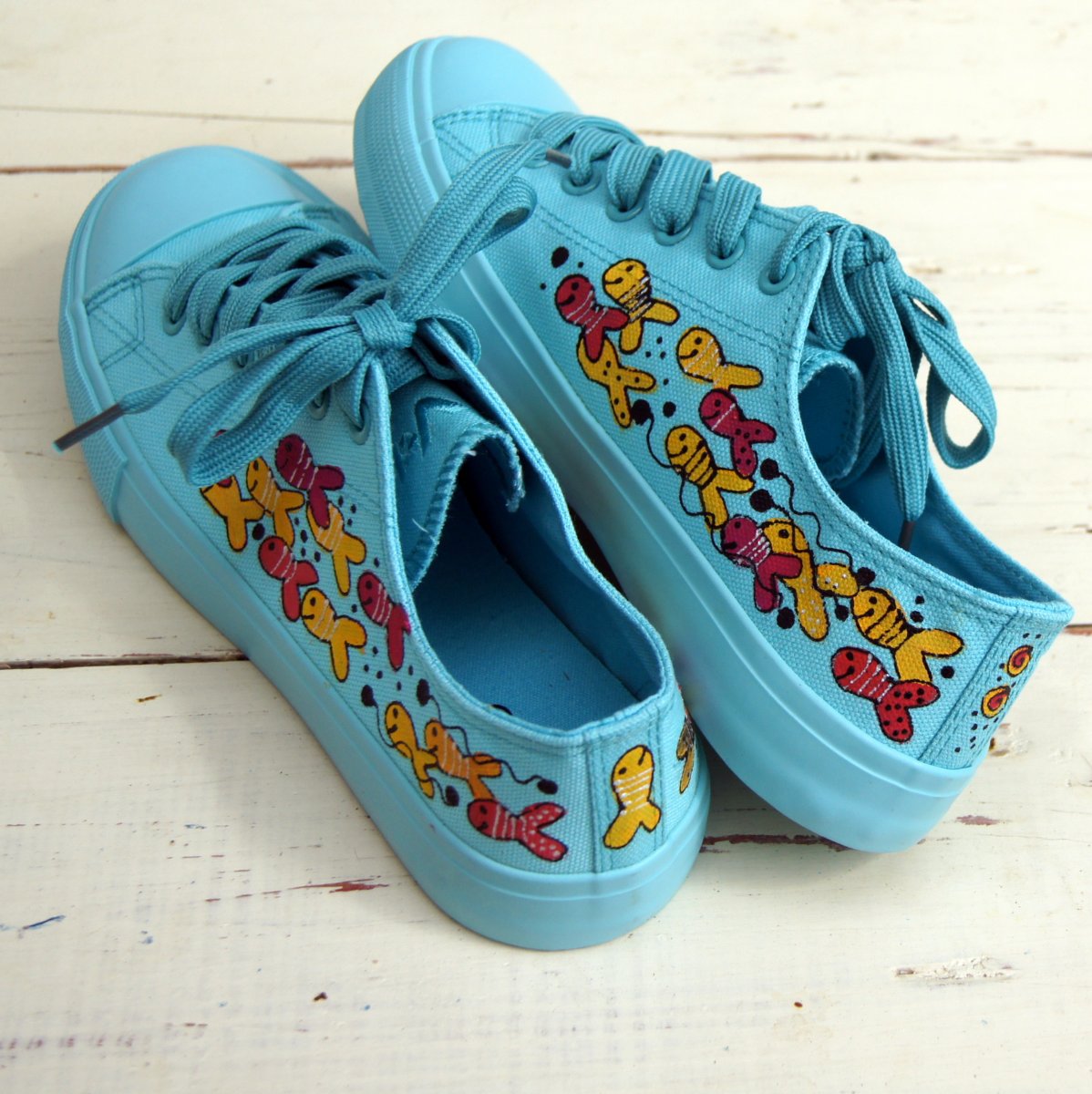 Tyrkysové s rybičkami vel.36-40 na obj.