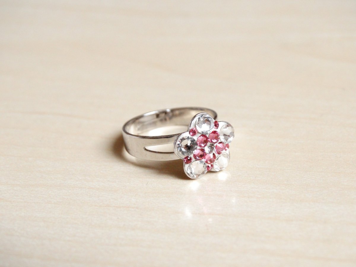 Dětský prstýnek Růžovo-bílá kytička