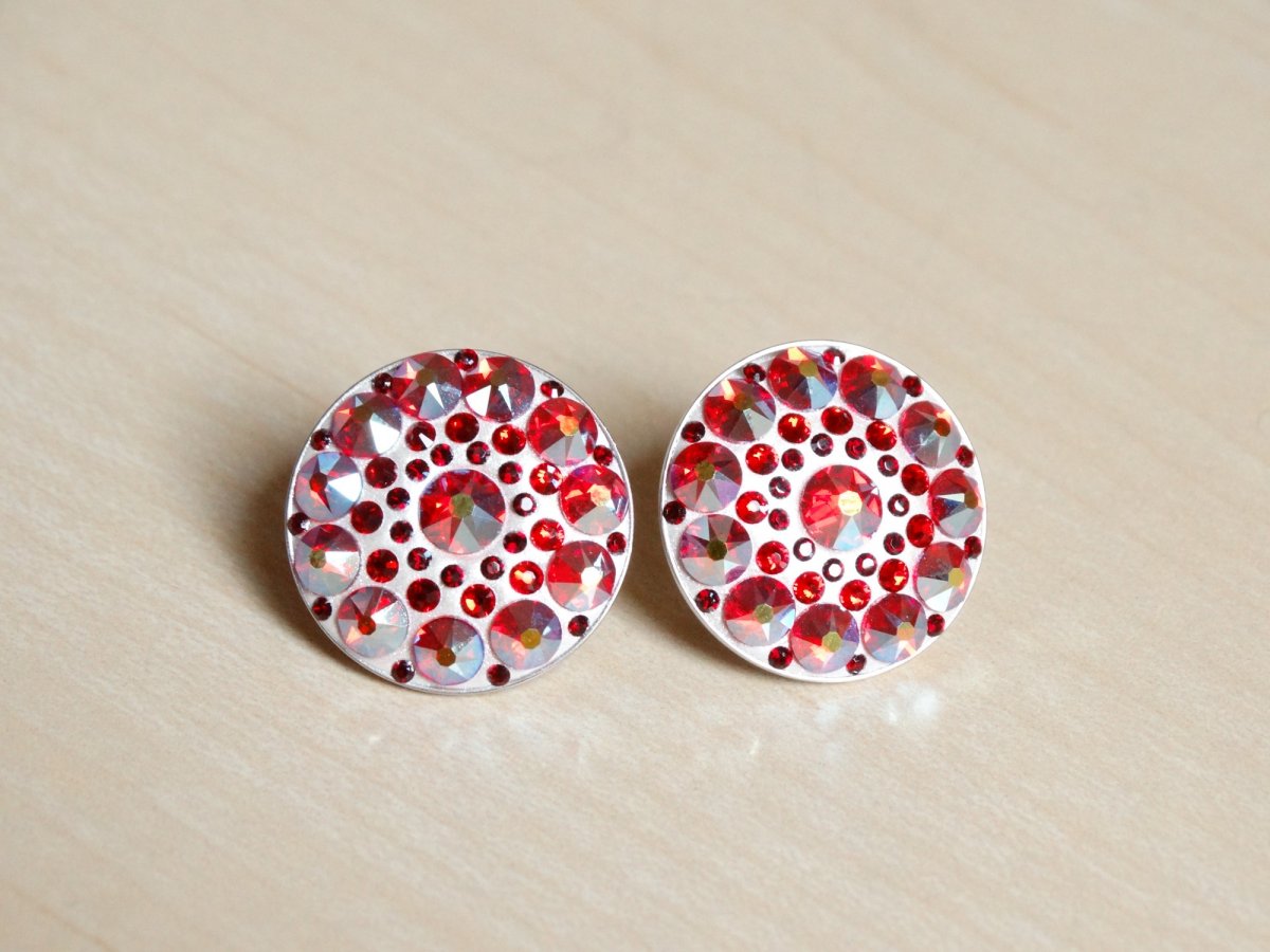 Velké bílo-červené náušnice