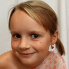 Dívčí fuchsiovo-oranžové náušnice s kytičkou 9mm