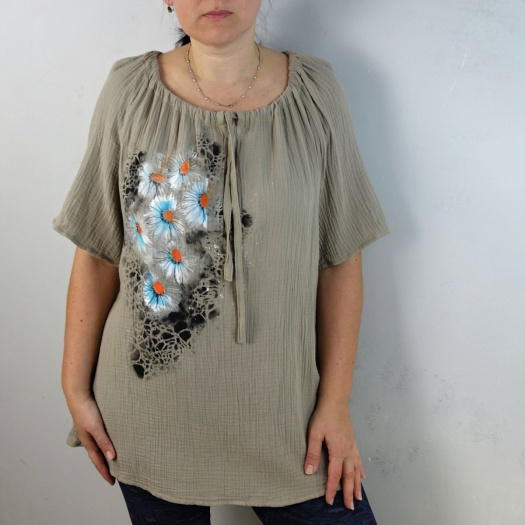 Halenka s květy 4XL- 5XL