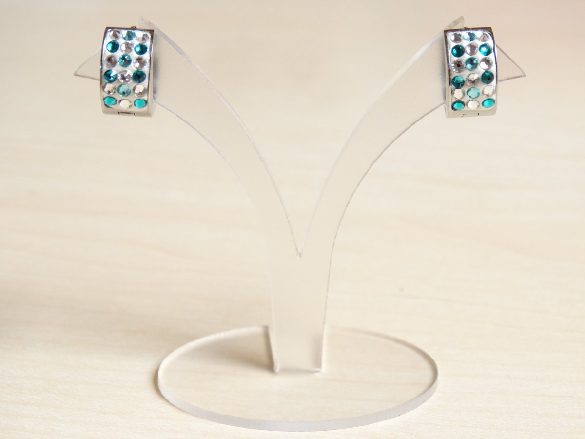 Modro-bílé kreolky z chirurgické oceli