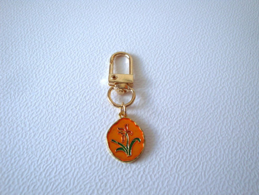 Kovový přívěsek 55x15 mm (1ks) - oranžová