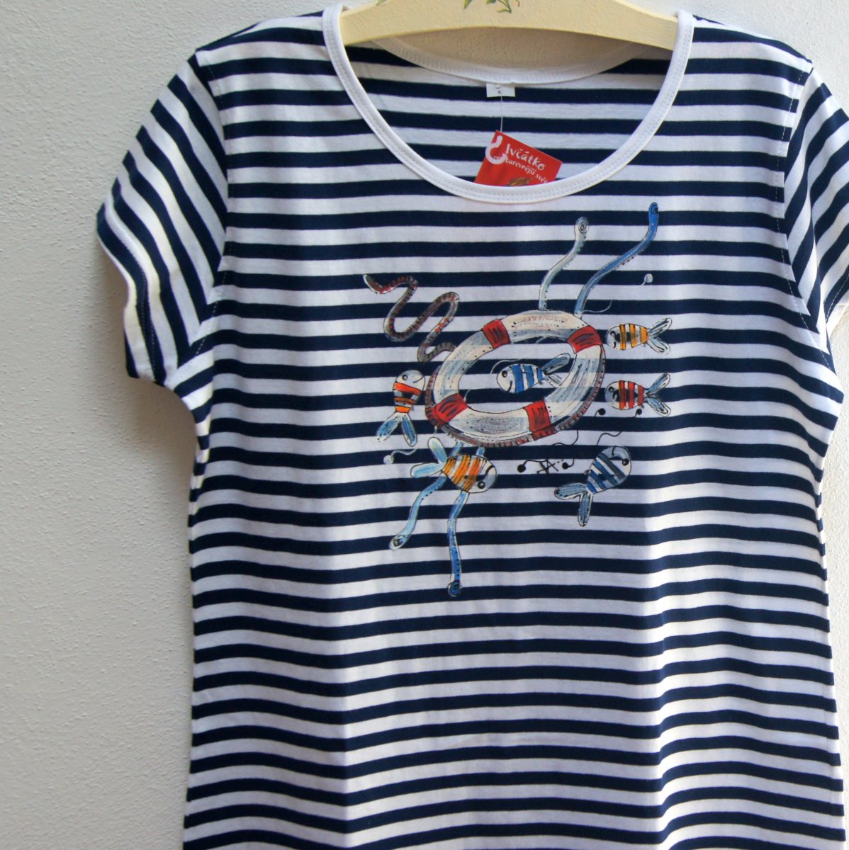 Triko dámské námořnické s kruhem vel. S-XL