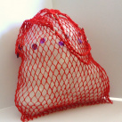 Síťovka lněná červená zdobená