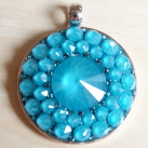 Střední matt turquoise náhrdelník- mandala