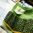 Zelenočerná dívčí sukně s dráčkem Tabaluga