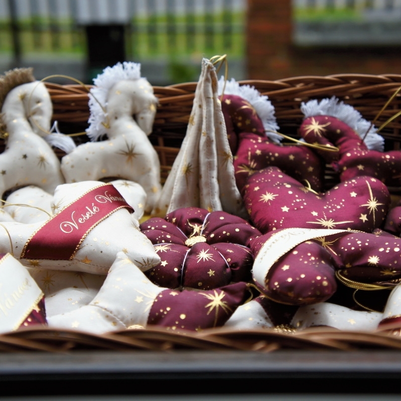 Luxusní patchvorkové vánoční ozdoby 